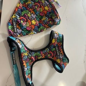 Size M Luna Paws dark harness set